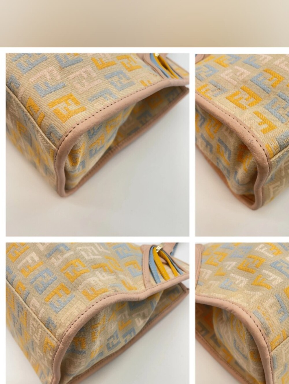 SALE! Fendi Zucchino Multicolor FF Canvas/Pink Charm Tote W/DB - Picture 6 of 14